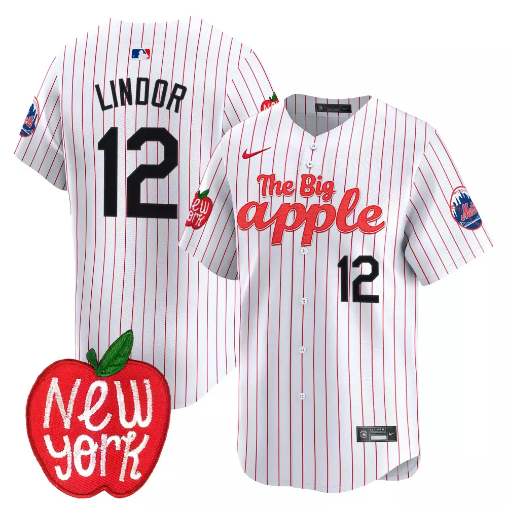 francisco lindor pinstripe mens new york mets queens graffiti vapor premier limited jersey all stitched