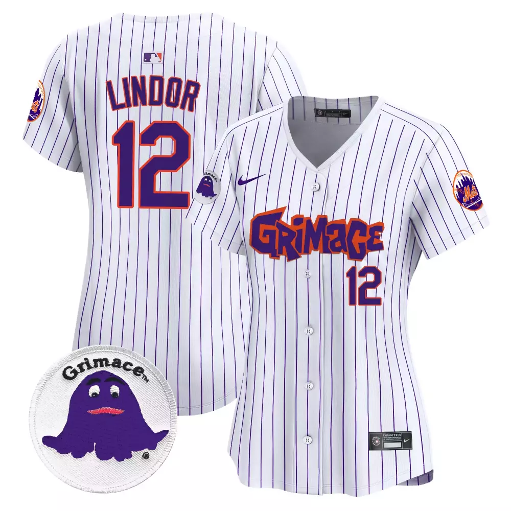 francisco lindor pinstripe womens new york mets grimace vapor premier limited jersey v2 all stitched