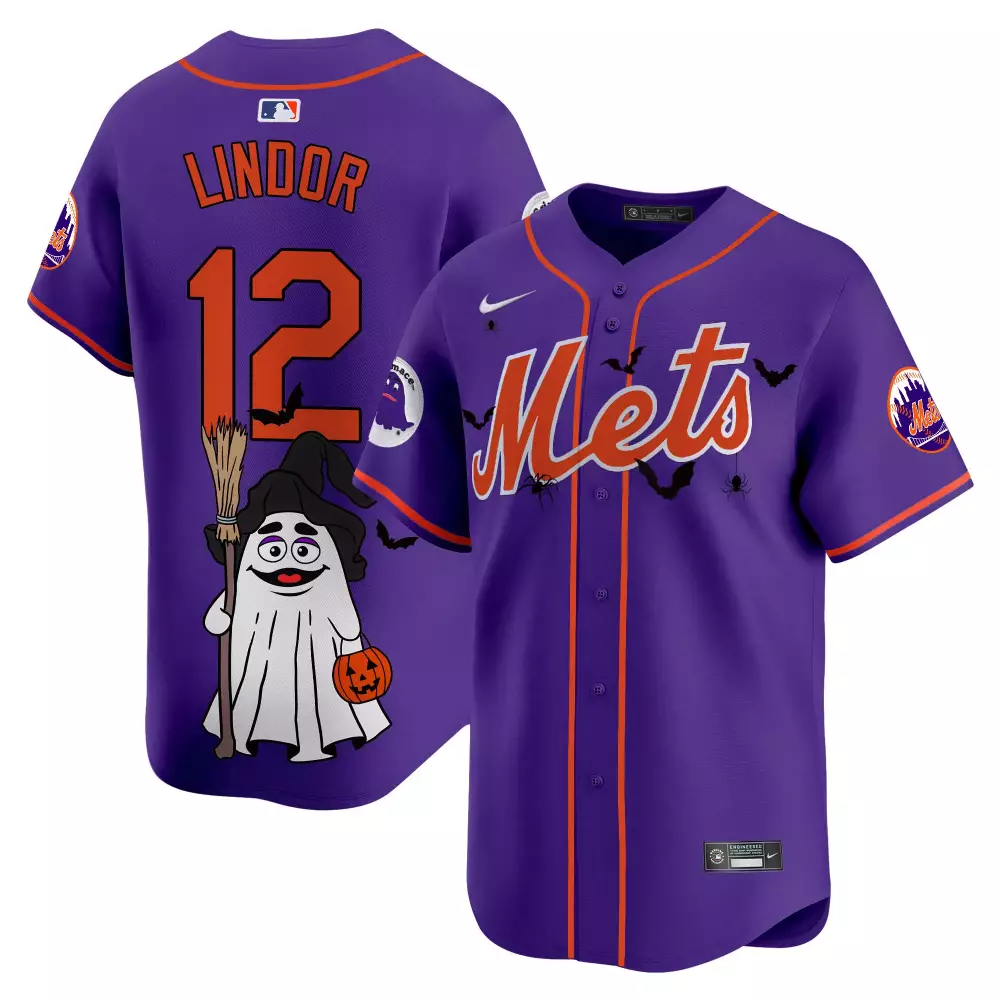 francisco lindor purple mens new york mets queens graffiti vapor premier limited jersey all stitched
