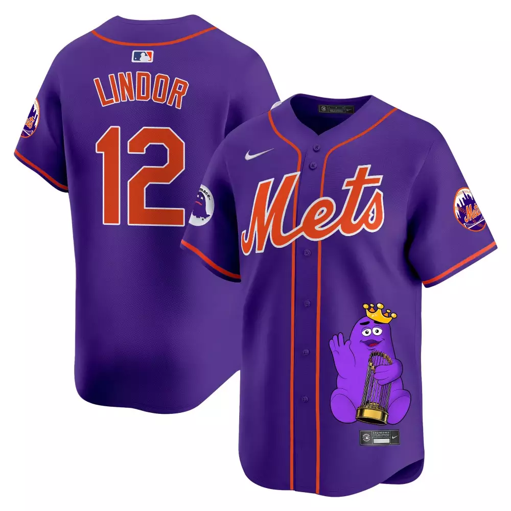 francisco lindor purple mens new york mets queens graffiti vapor premier limited jersey all stitched