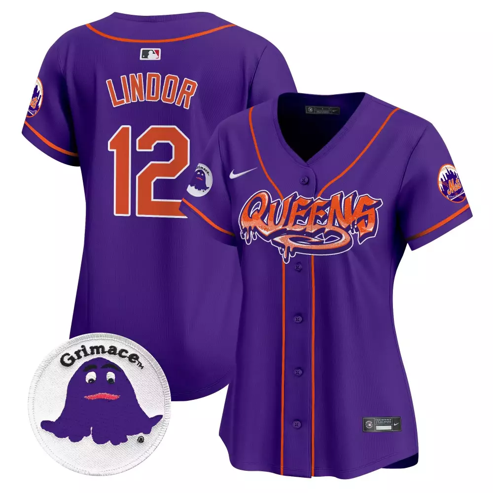 francisco lindor purple womens new york mets grimace vapor premier limited jersey all stitched