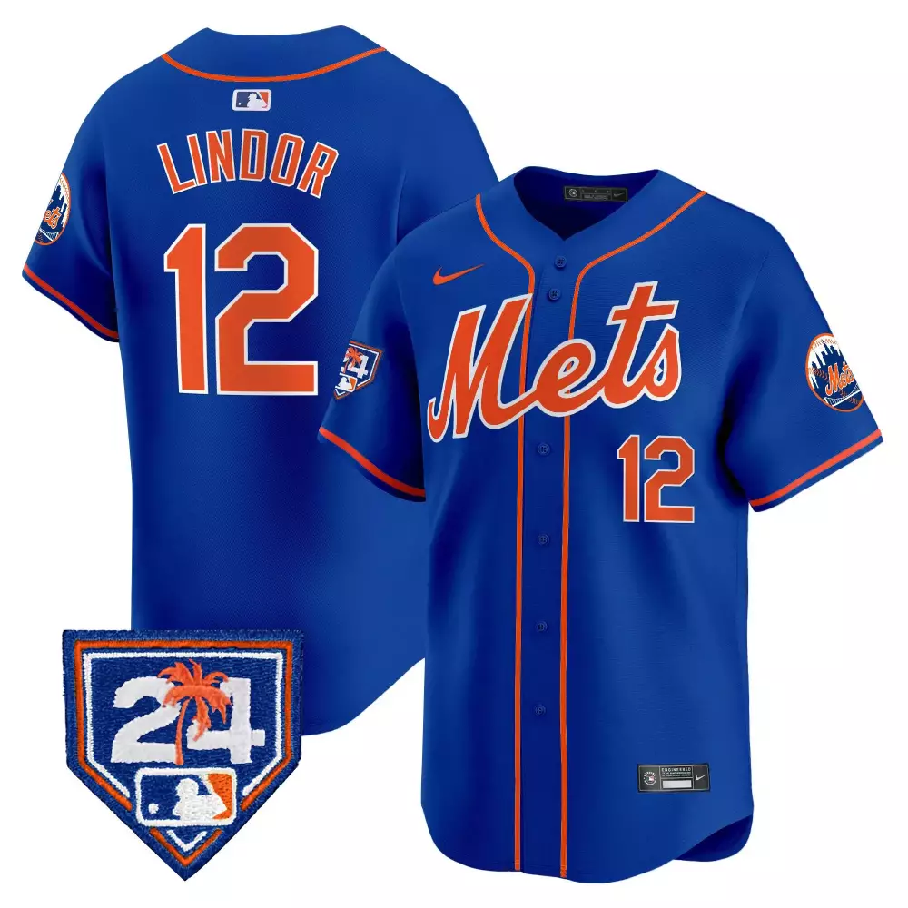 francisco lindor royal mens new york mets 2024 spring training vapor premier limited jersey v2 all stitched