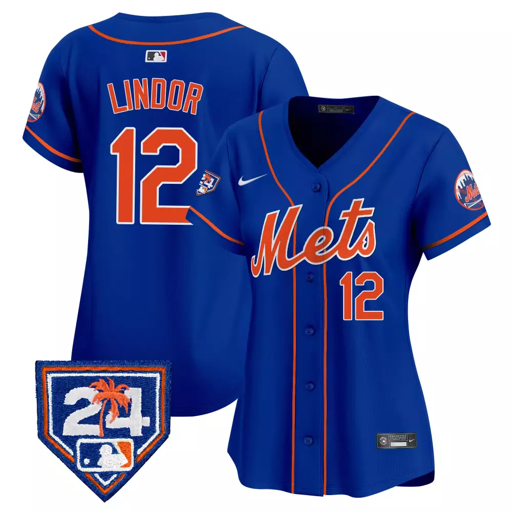 francisco lindor royal womens new york mets 2024 spring training vapor premier limited jersey v2 all stitched