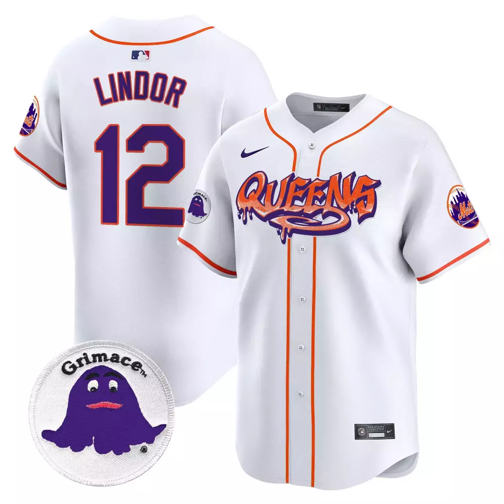 francisco lindor white mens new york mets mr met patch vapor premier limited jersey all stitched
