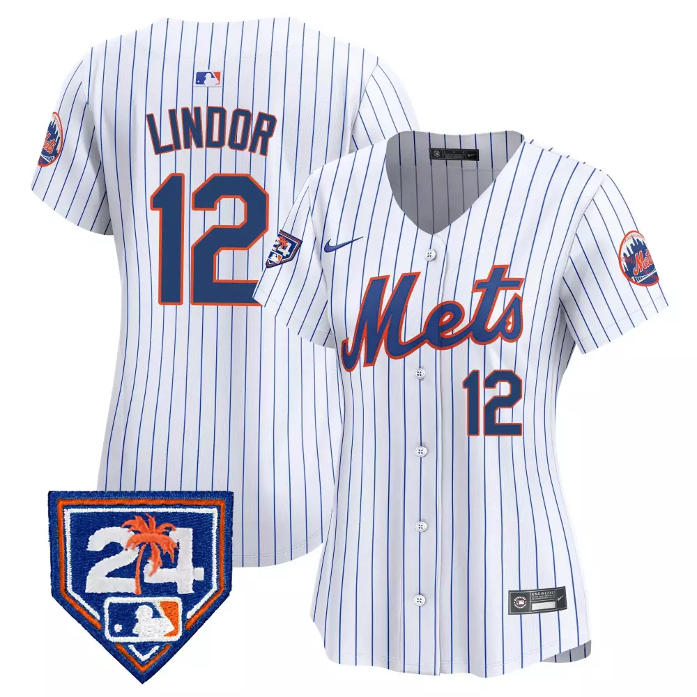 francisco lindor white womens new york mets 2024 jackie robinson patch vapor premier limited jersey all stitched