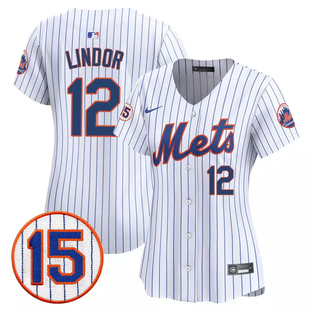 francisco lindor white womens new york mets 2024 jackie robinson patch vapor premier limited jersey all stitched