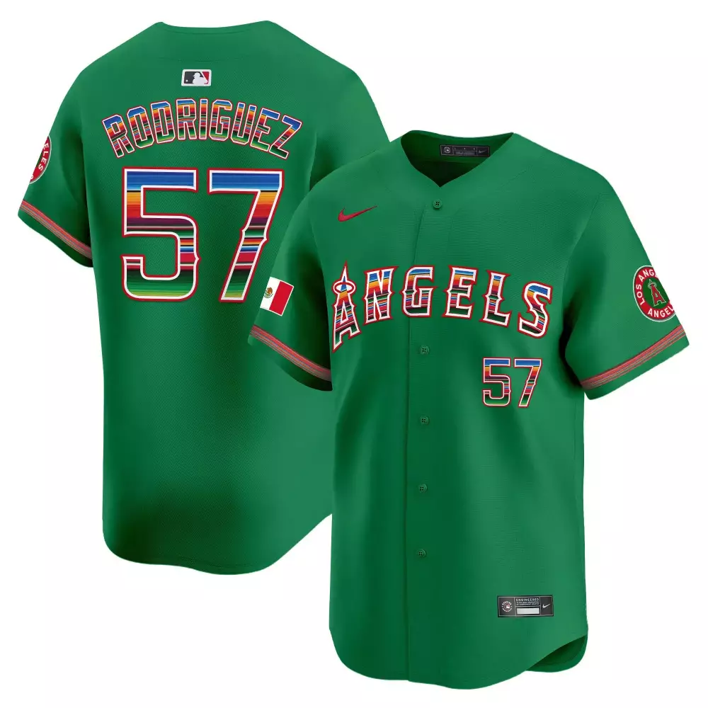francisco rodriguez green mens los angeles angels mexico vapor premier limited jersey all stitched