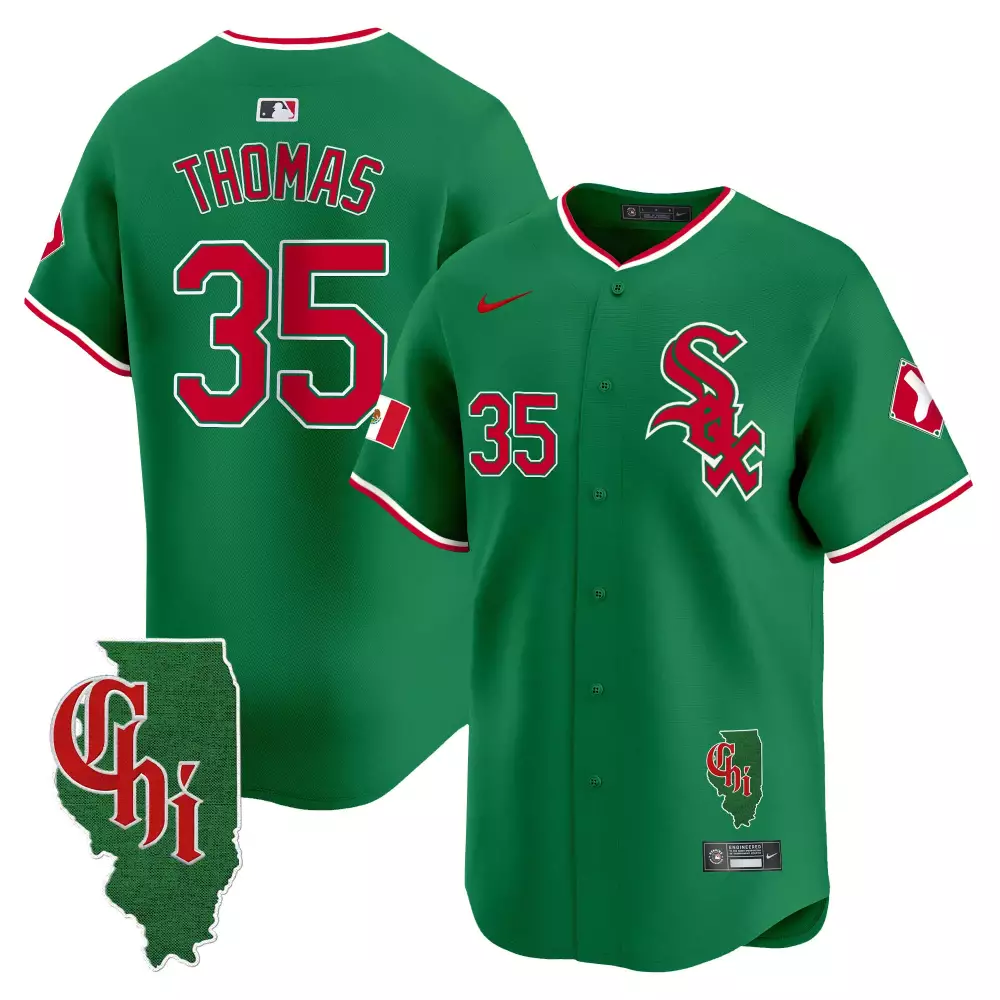 Frank Thomas Green Men's Chicago White Sox Mexico Vapor Premier Limited Jersey | Illinois Patch | Fan Gear for Men, Women & Youth
