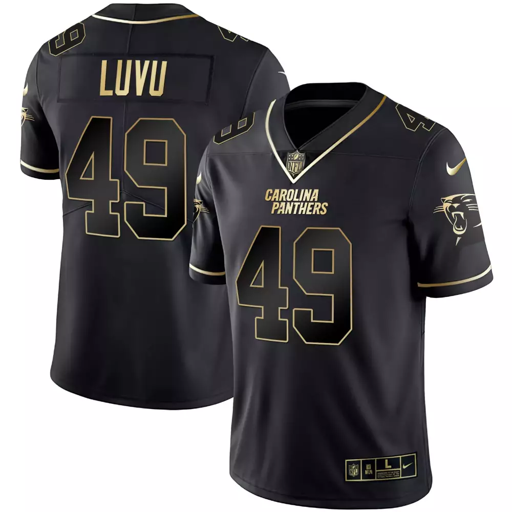 frankie luvu black gold mens carolina panthers black gold white gold vapor limited jersey all stitched