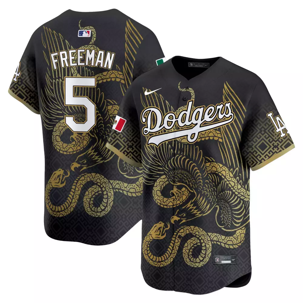 freddie freeman black mens los angeles dodgers mexico alternate cool base jersey all stitched