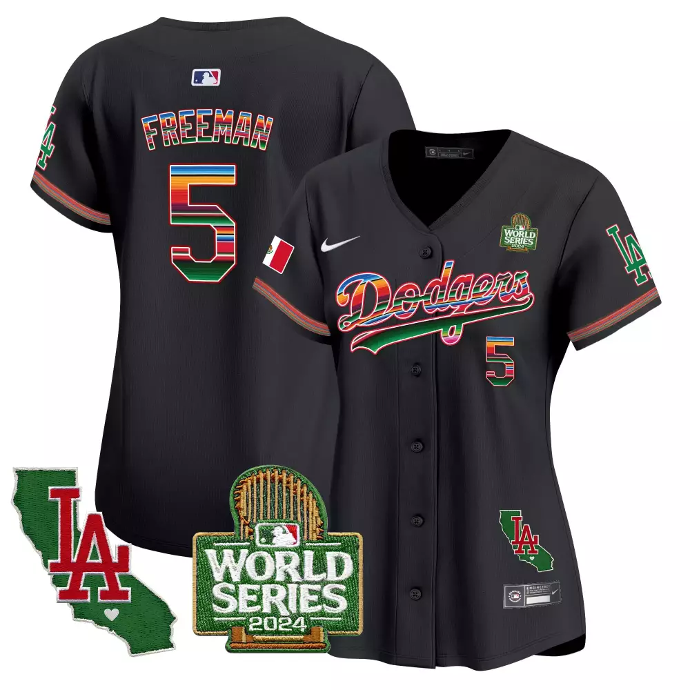 Freddie Freeman Dodgers Black Women's Mexico Baseball Jersey | Limited Edition All Stitched | Stylish Fan Gear | For Men, Women & Youth