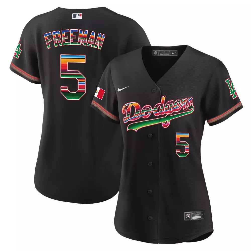 Freddie Freeman Dodgers Black Women's Mexico Baseball Jersey | Limited Edition All Stitched | Stylish Fan Gear | For Men, Women & Youth