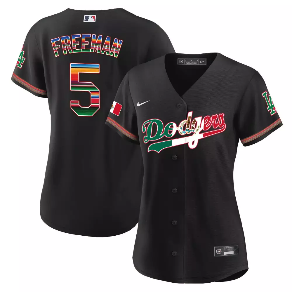 Freddie Freeman Dodgers Black Women's Mexico Baseball Jersey | Limited Edition All Stitched | Stylish Fan Gear | For Men, Women & Youth