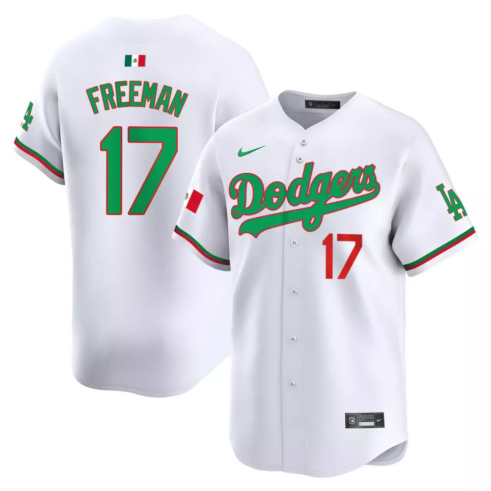 freddie freeman mexico white mens los angeles dodgers mexico fernando memorial 2024 world series patch vapor premier lim