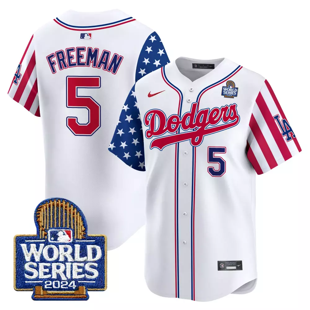 freddie freeman white mens los angeles dodgers american style 2024 world series vapor premier limited jersey v2 all stit