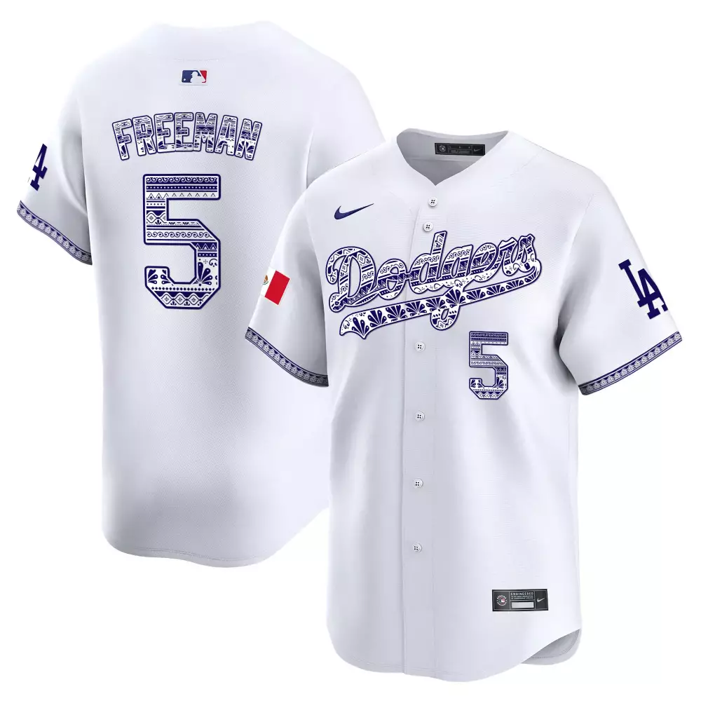 freddie freeman white mens los angeles dodgers mexico sugar skull vapor premier limited jersey printed