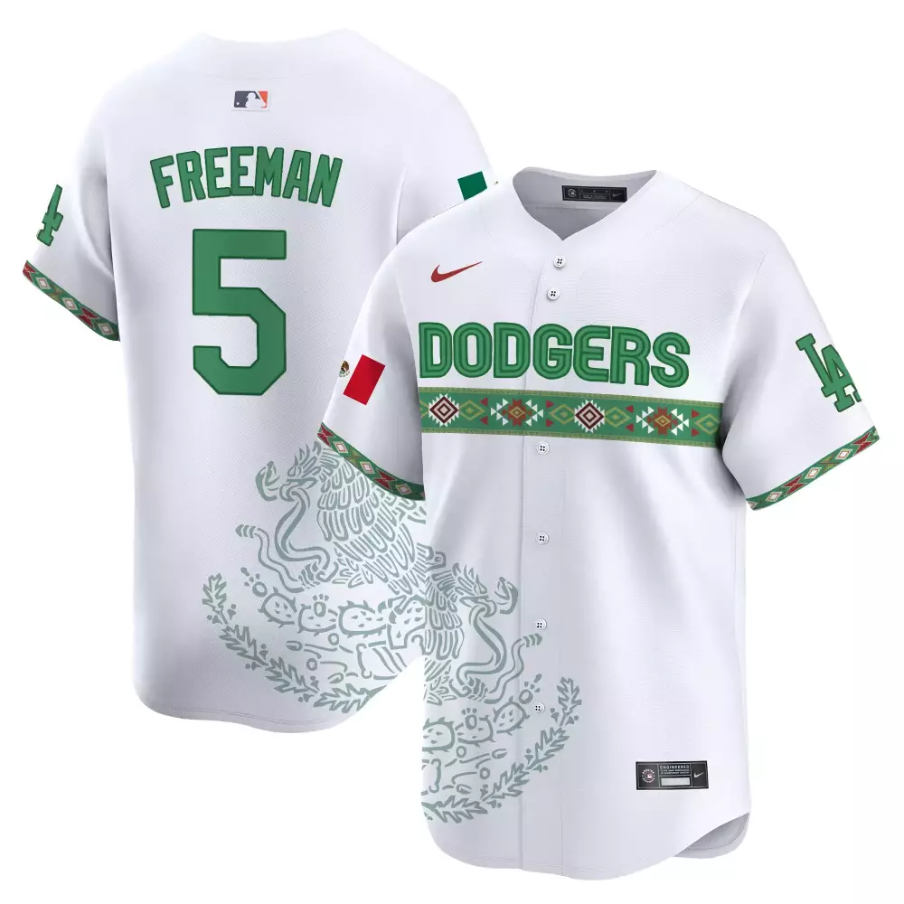 freddie freeman white mens los angeles dodgers mexico sugar skull vapor premier limited jersey printed