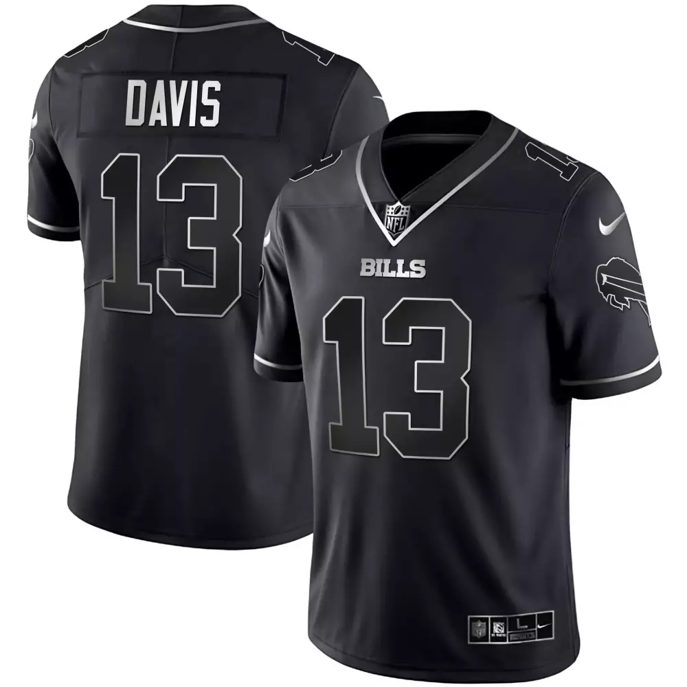 gabriel davis black silver mens buffalo bills white gold black gold all stitched