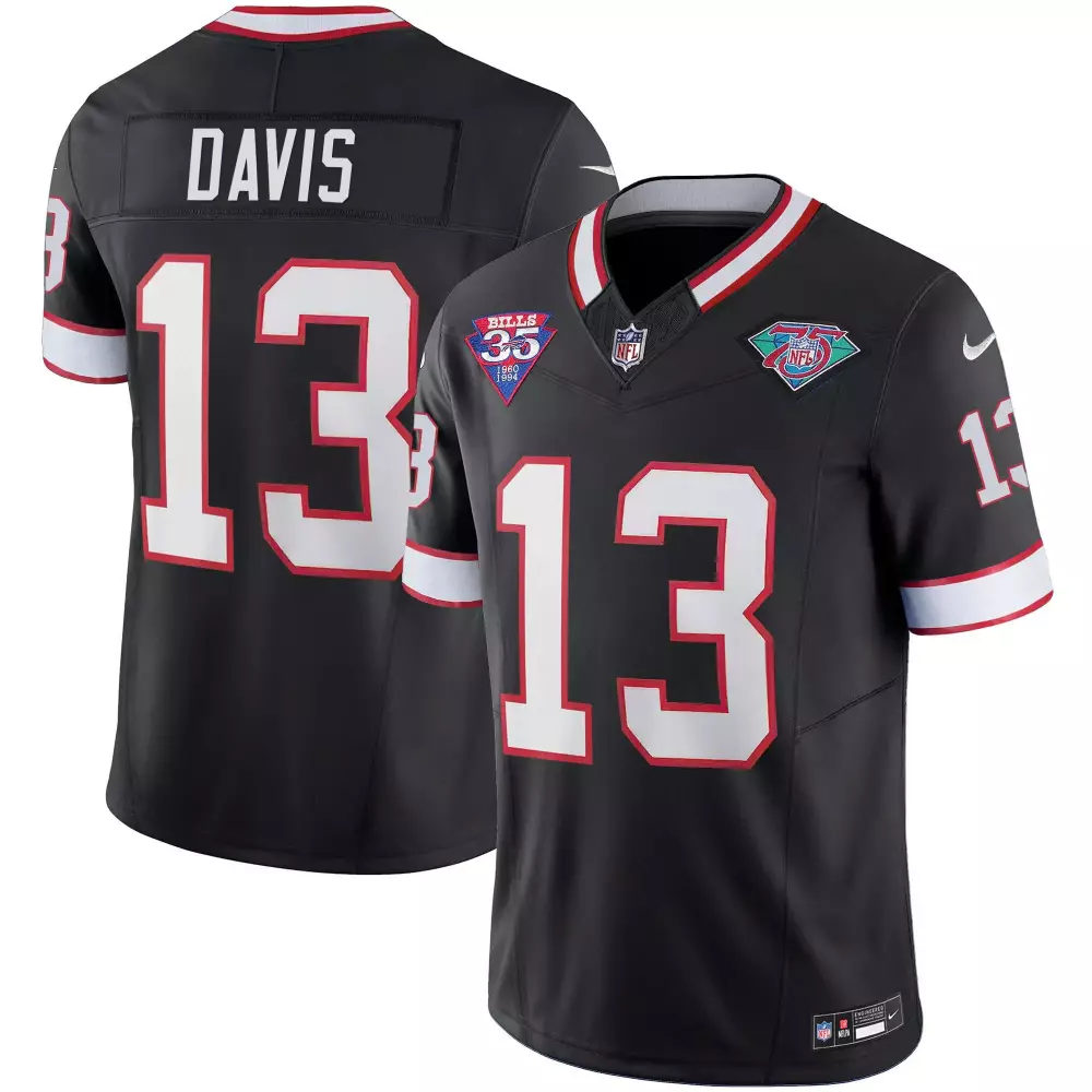 gabriel davis black silver mens buffalo bills white gold black gold all stitched