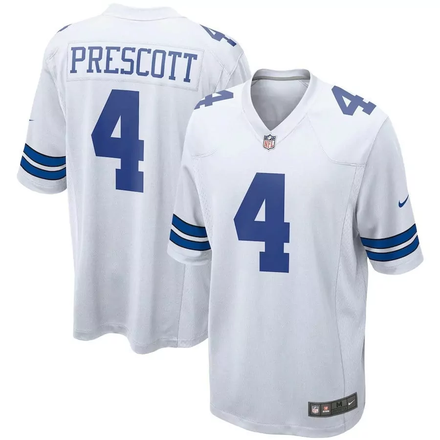 game navy youth dak prescott dallas cowboys game jersey all stitched