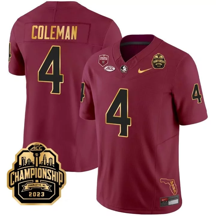 garnet jordan travis mens florida state seminoles acc champions patch vapor limited gold jersey all stitched