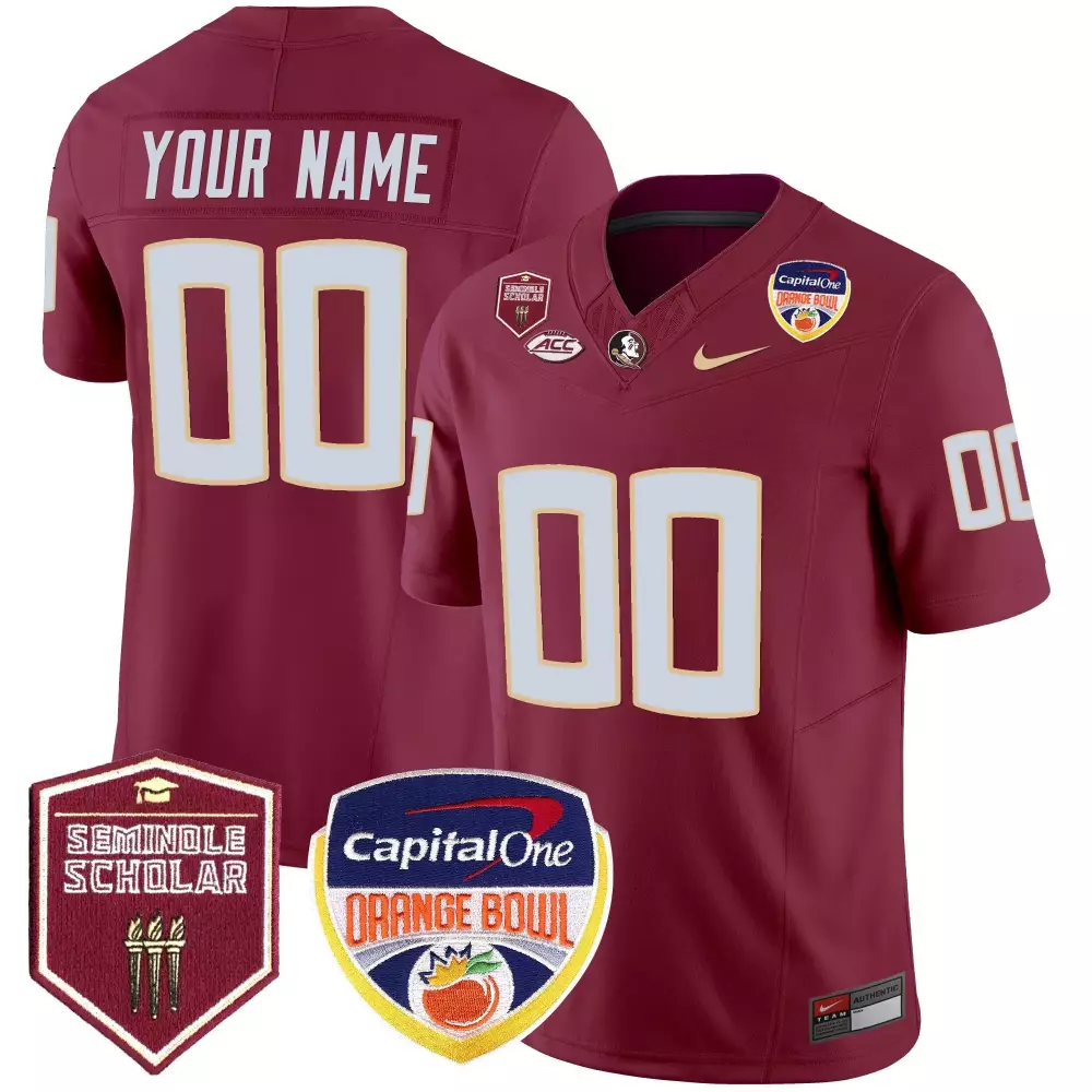 garnet men florida state seminoles florida state map orange bowl patch vapor limited custom jersey all stitched