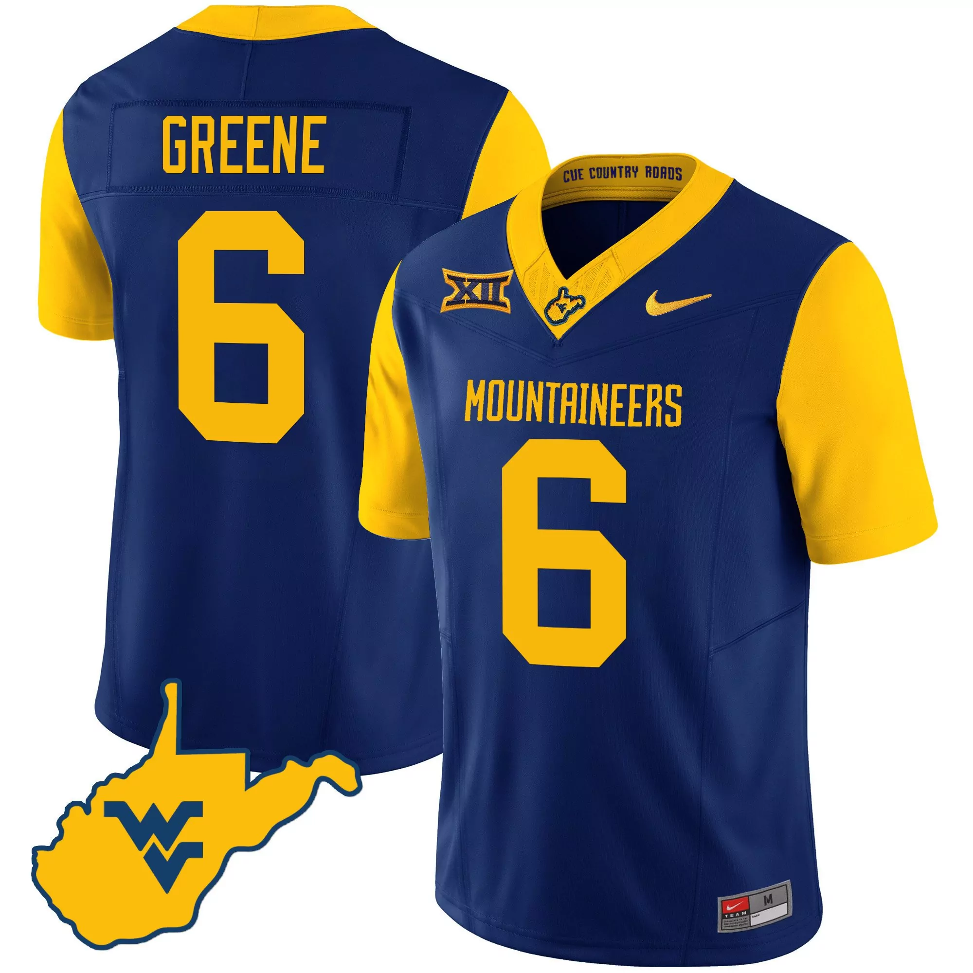 cj donaldson jr navy mens west virginia mountaineers 2023 country roads jersey all stitched