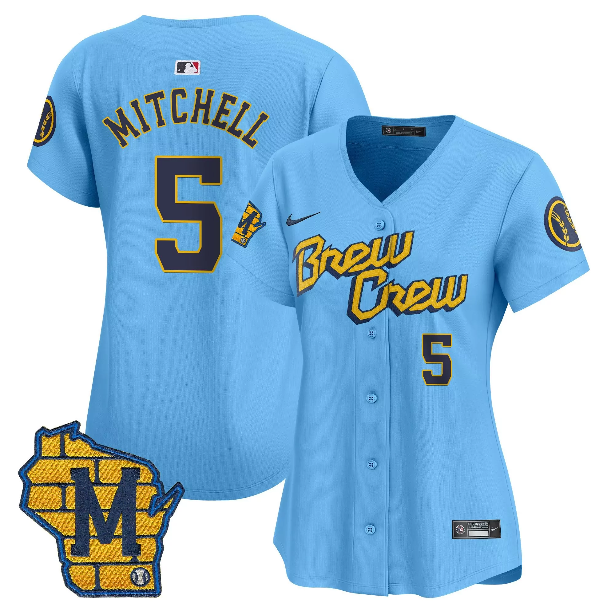 garrett mitchell black gold mens milwaukee brewers home patch vapor premier limited jersey all stitched