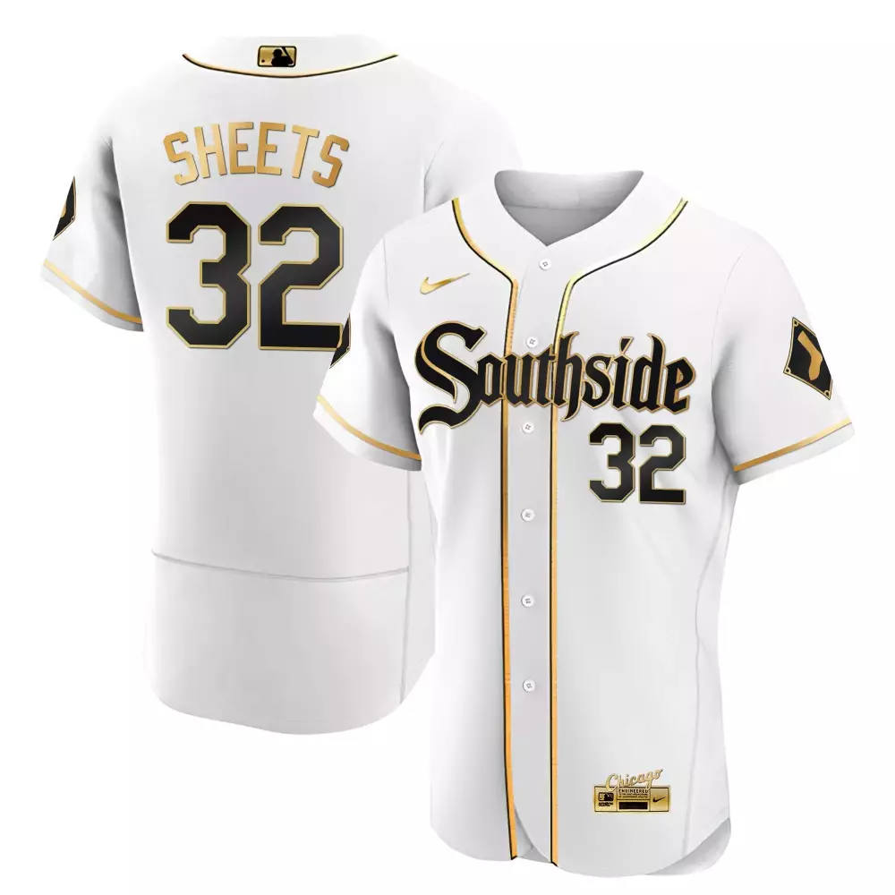 Gavin Sheets Flex Black Limited Men's Chicago White Sox Black Limited Gold Jersey | All Stitched | Fan Gear for Game Day | For Men, Women & Youth