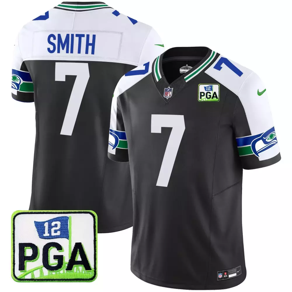 Geno Smith Black Alternate Men's Seattle Seahawks 2024 City Patch Vapor Limited Jersey | Custom Stitched Design | Fan Gear | For Men, Women & Youth