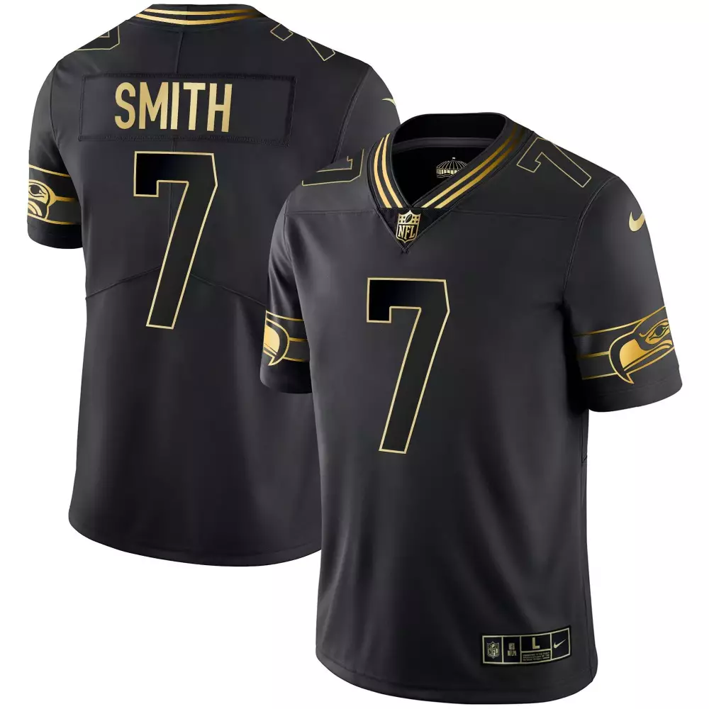 Geno Smith Black Gold Men's Throwback Jersey | All Stitched | Fan Gear for Game Day | For Men, Women & Youth