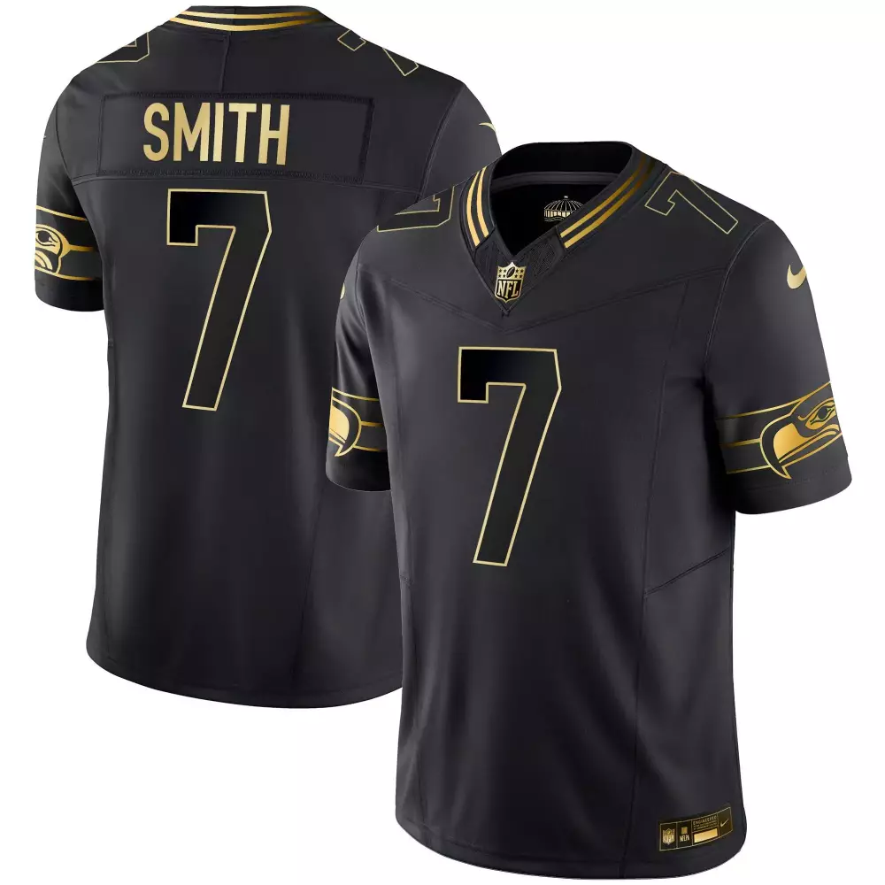 Geno Smith Black Gold Men's Throwback Jersey | All Stitched | Fan Gear for Game Day | For Men, Women & Youth