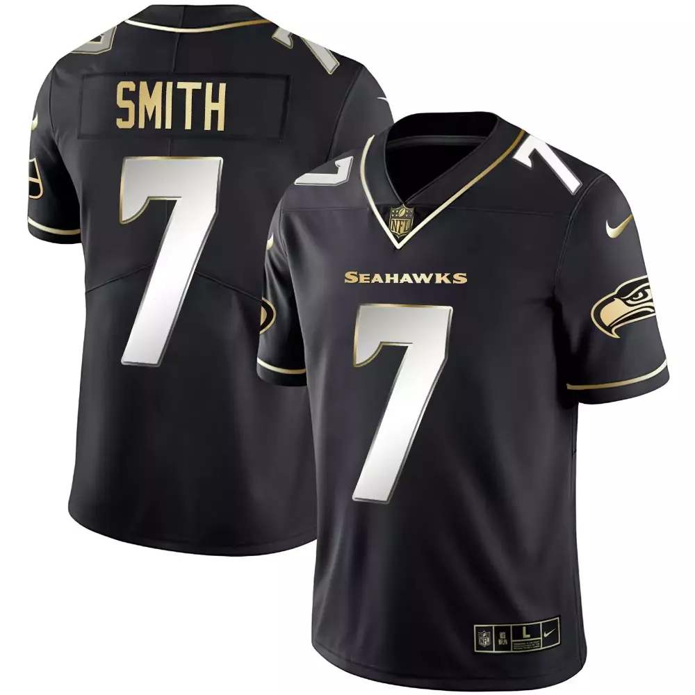 Geno Smith Black Gold Men's Throwback Jersey | All Stitched | Fan Gear for Game Day | For Men, Women & Youth