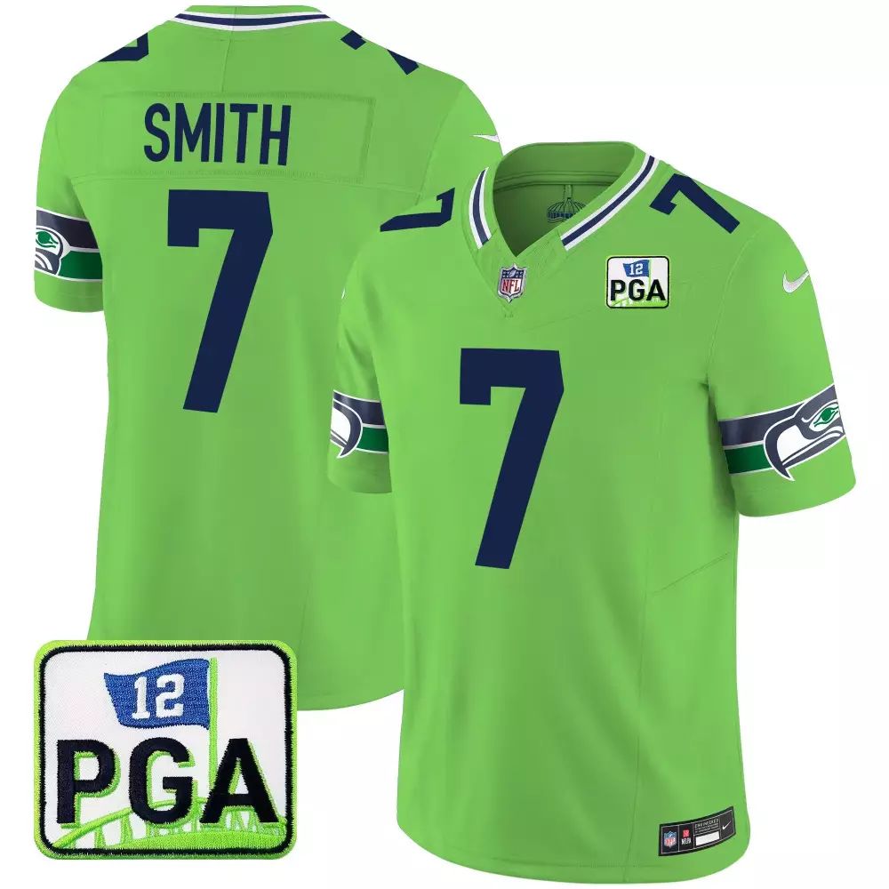 Geno Smith Black Silver Men's Seattle Seahawks Gold Player Jersey | All Stitched | For Men, Women & Youth