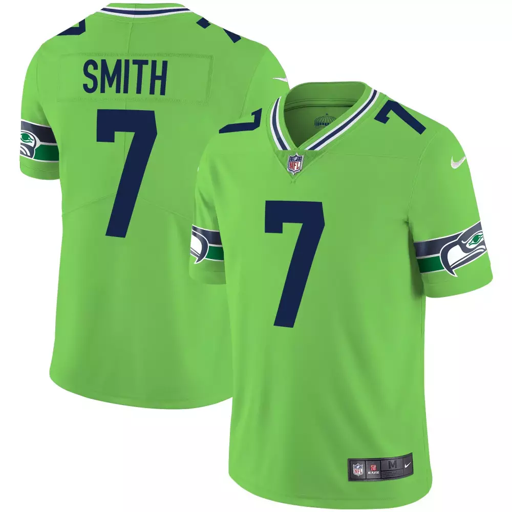 Geno Smith Black Silver Men's Seattle Seahawks Gold Player Jersey | All Stitched | For Men, Women & Youth