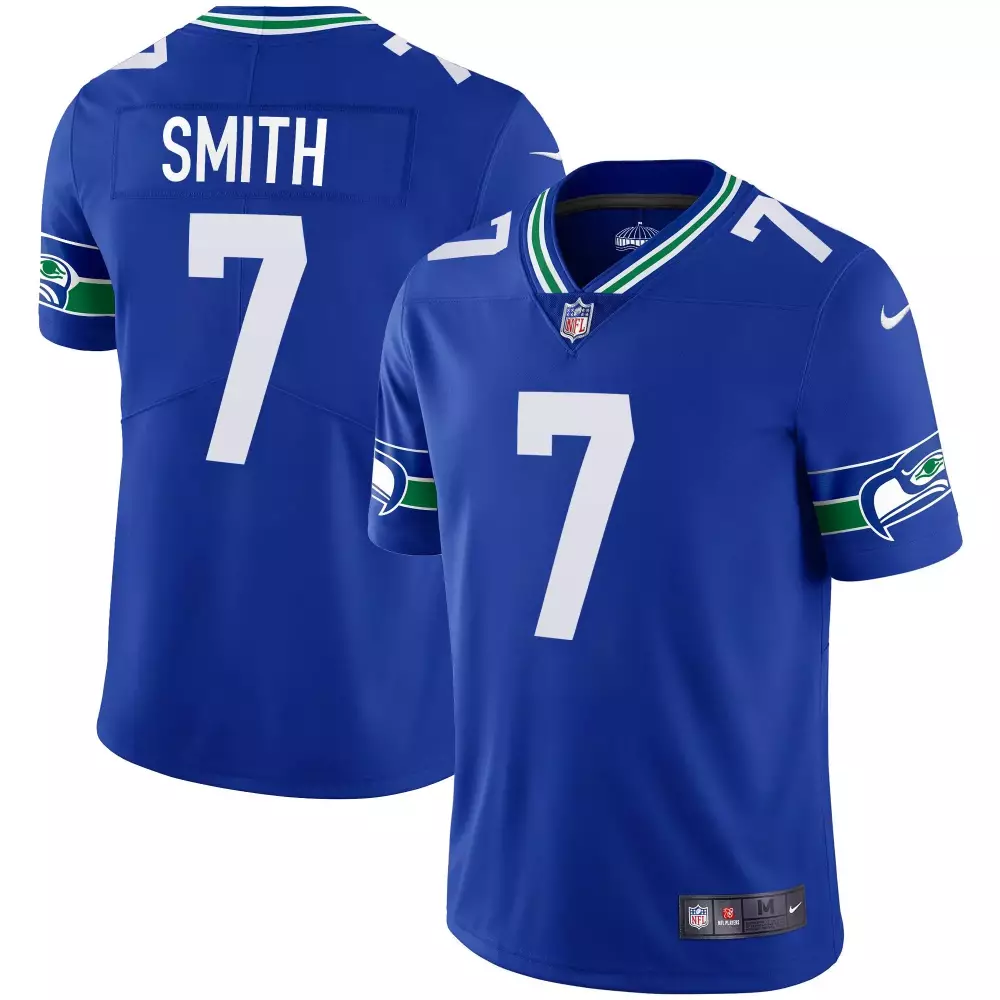 Geno Smith Seattle Seahawks Royal Men's Throwback Gold Jersey V2 | Stitched Limited Edition for Men, Women & Youth