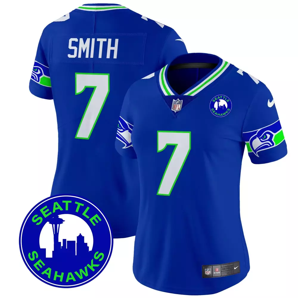 geno smith royal mens seattle seahawks washington home patch jersey all stitched
