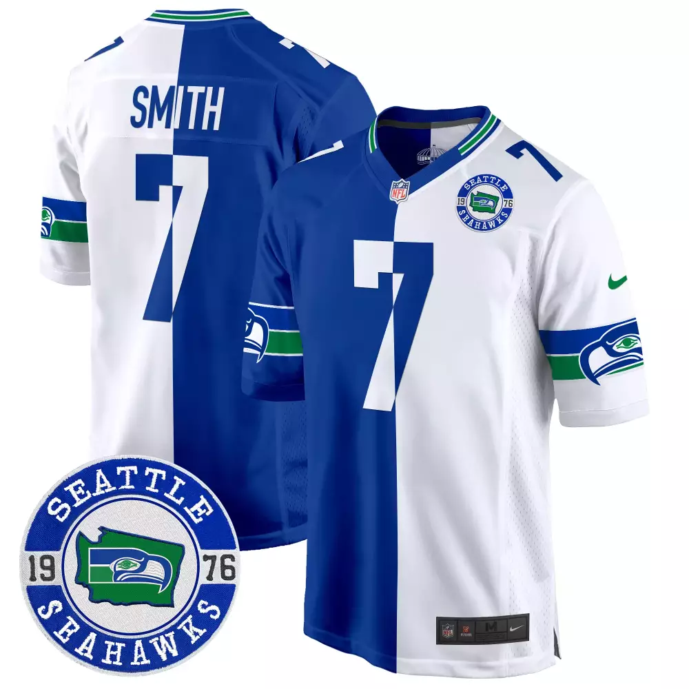 geno smith royal mens seattle seahawks washington home patch jersey all stitched