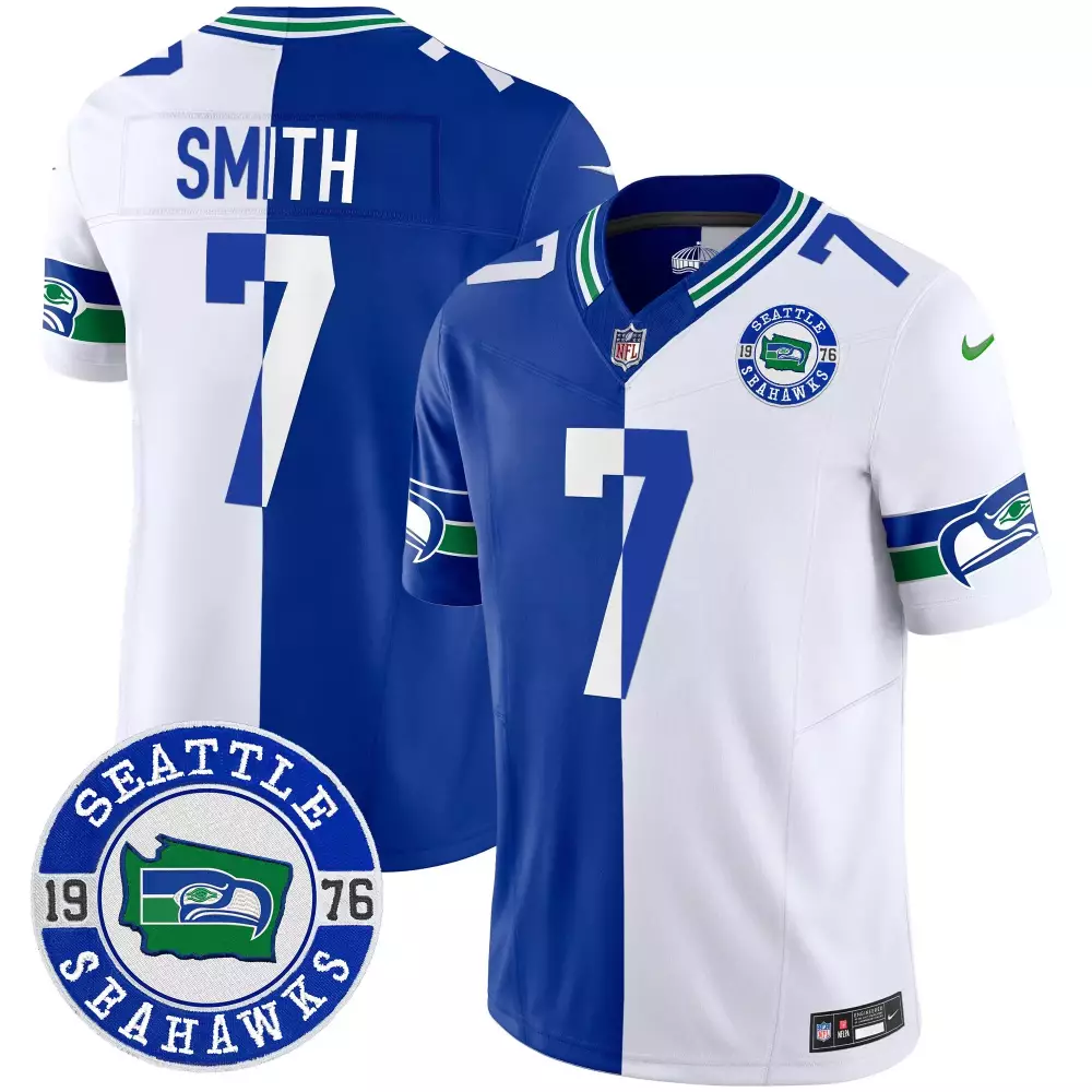 geno smith royal mens seattle seahawks washington home patch jersey all stitched