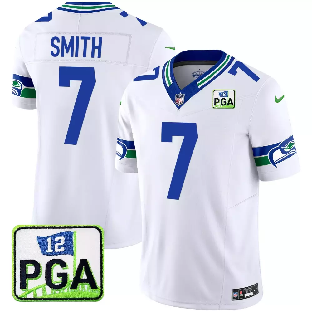 Geno Smith Seattle Seahawks PGA Patch Vapor Limited Jersey | White | For Men, Women & Youth