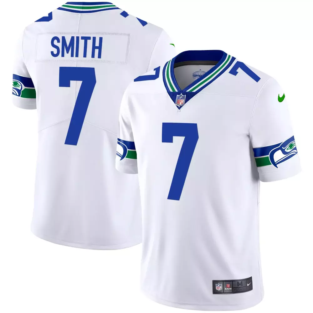 Geno Smith Seattle Seahawks Gold Throwback Jersey V2 | White All Stitched | Limited Edition Fan Gear | For Men, Women & Youth