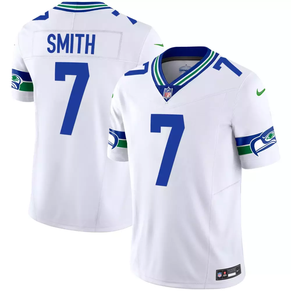 Geno Smith Seattle Seahawks Gold Throwback Jersey V2 | White All Stitched | Limited Edition Fan Gear | For Men, Women & Youth