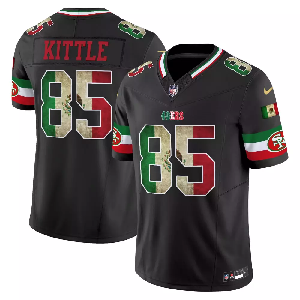 George Kittle Black Men's 49ers Jersey | Mexico Vapor Limited Edition | Stylish Fan Gear for Men, Women & Youth