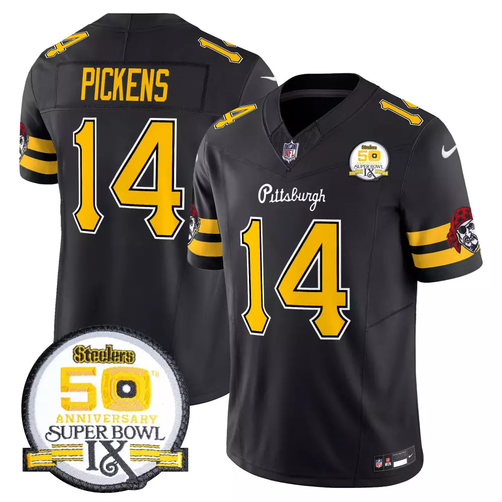 George Pickens Pittsburgh Steelers 2022 NFL Draft First Round Pick Game Black Jersey | Stitched | For Women | For Men, Women & Youth