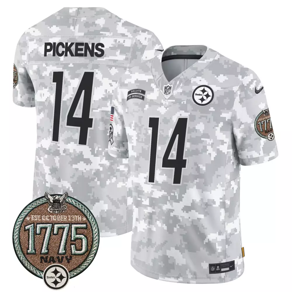 George Pickens Pittsburgh Steelers 2022 NFL Draft First Round Pick Game Black Jersey | Stitched | For Women | For Men, Women & Youth