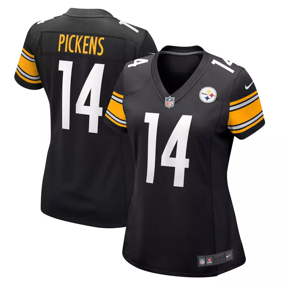 George Pickens Pittsburgh Steelers 2022 NFL Draft First Round Pick Game Black Jersey | Stitched | For Women | For Men, Women & Youth