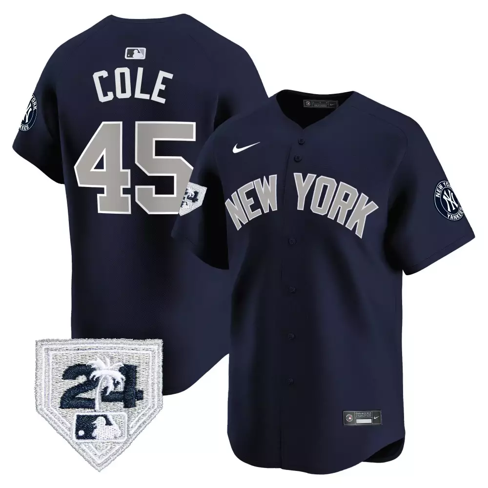Gerrit Cole Yankees 2024 Spring Training Patch Vapor Premier Jersey V5 | Limited Edition Stitched Fan Gear | For Men, Women & Youth