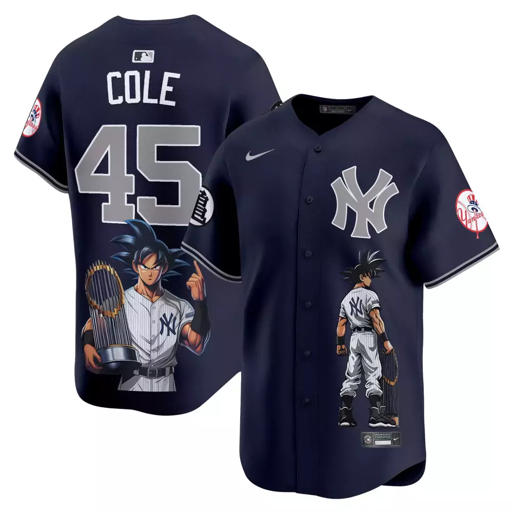 Gerrit Cole Yankees Dragon Ball Son Goku Vapor Premier Jersey | Limited Edition Printed Fan Gear | For Men, Women & Youth
