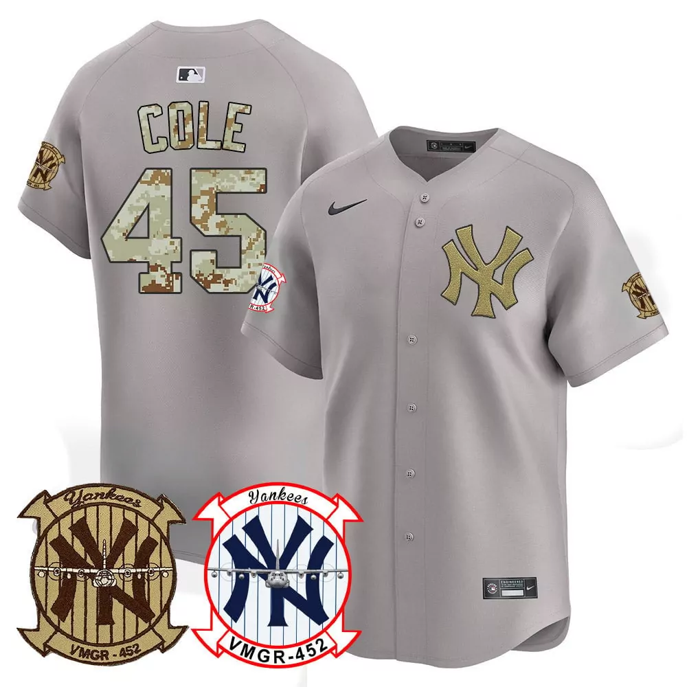 Gerrit Cole Yankees Derek Jeter Patch Jersey V2 | White Gold Vapor Premier Limited Edition | Fan Gear for Men, Women & Youth