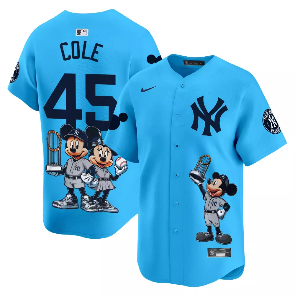Gerrit Cole Light Blue Yankees Jersey | Graffiti Vapor Premier Limited Edition | Stylish Fan Gear for Men, Women & Youth